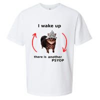 I Wake Up There Is Another Psyop Tin Foil Hat Cat Meme Sueded Cloud Jersey T-Shirt