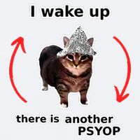 I Wake Up There Is Another Psyop Tin Foil Hat Cat Meme Sueded Cloud Jersey T-Shirt