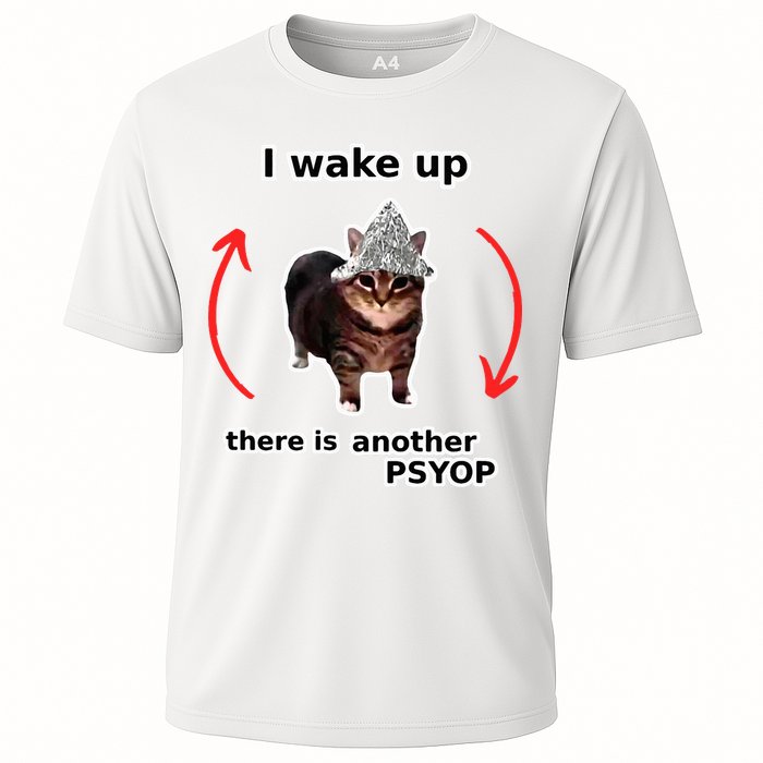 I Wake Up There Is Another Psyop Tin Foil Hat Cat Meme Performance Shirt