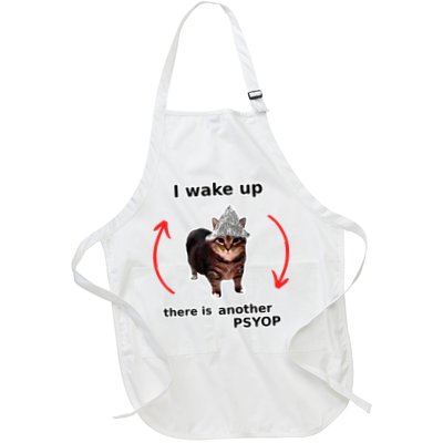 I Wake Up There Is Another Psyop Tin Foil Hat Cat Meme Full-Length Apron With Pockets