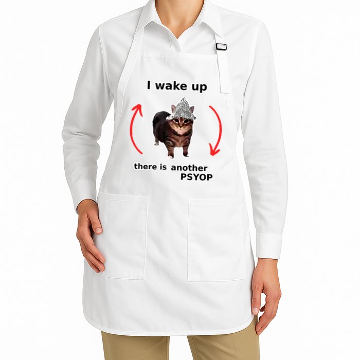 I Wake Up There Is Another Psyop Tin Foil Hat Cat Meme Apron