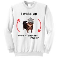 I Wake Up There Is Another Psyop Tin Foil Hat Cat Meme Sweatshirt