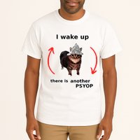 I Wake Up There Is Another Psyop Tin Foil Hat Cat Meme Tall T-Shirt