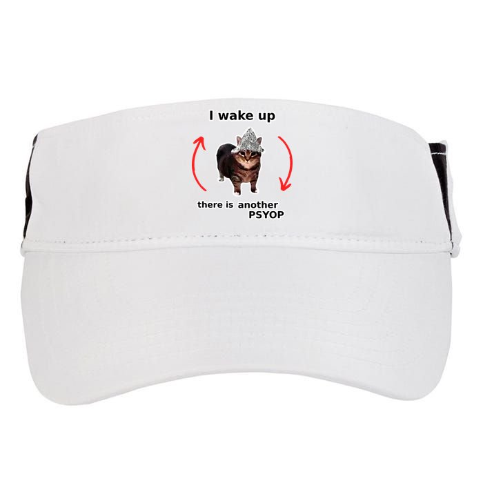 I Wake Up There Is Another Psyop Tin Foil Hat Cat Meme Adult Drive Performance Visor
