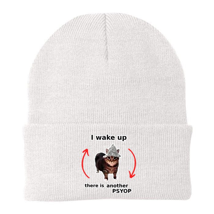 I Wake Up There Is Another Psyop Tin Foil Hat Cat Meme Beanie