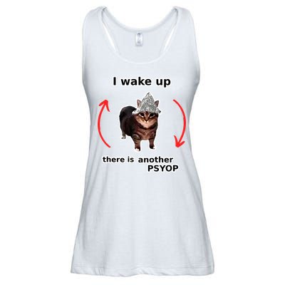 I Wake Up There Is Another Psyop Tin Foil Hat Cat Meme Ladies Essential Flowy Tank