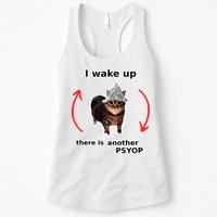 I Wake Up There Is Another Psyop Tin Foil Hat Cat Meme Womens Tank Top