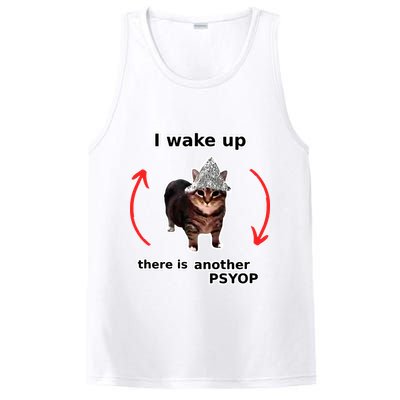 I Wake Up There Is Another Psyop Tin Foil Hat Cat Meme PosiCharge Competitor Tank