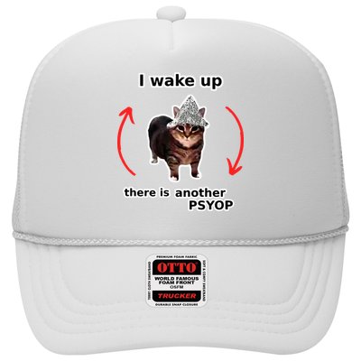 I Wake Up There Is Another Psyop Tin Foil Hat Cat Meme Trucker Hat