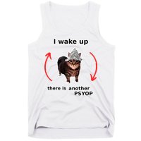 I Wake Up There Is Another Psyop Tin Foil Hat Cat Meme Tank Top