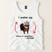 I Wake Up There Is Another Psyop Tin Foil Hat Cat Meme Tank Top