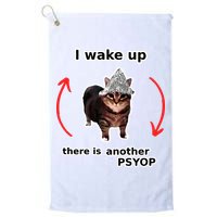I Wake Up There Is Another Psyop Tin Foil Hat Cat Meme Golf Towel