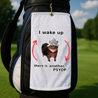 I Wake Up There Is Another Psyop Tin Foil Hat Cat Meme Golf Towel