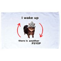 I Wake Up There Is Another Psyop Tin Foil Hat Cat Meme Microfiber Hand Towel