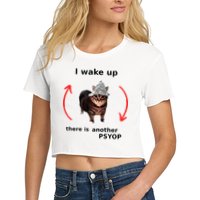I Wake Up There Is Another Psyop Tin Foil Hat Cat Meme Crop Top