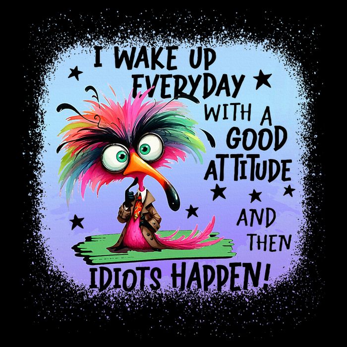I Wake Up Everyday With A Good Attitude Then Idiots Happen 7-Panel Snapback Hat