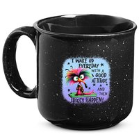 I Wake Up Everyday With A Good Attitude Then Idiots Happen 15oz Campfire Ceramic Mug