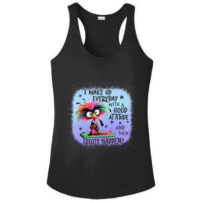 I Wake Up Everyday With A Good Attitude Then Idiots Happen Ladies PosiCharge Competitor Racerback Tank