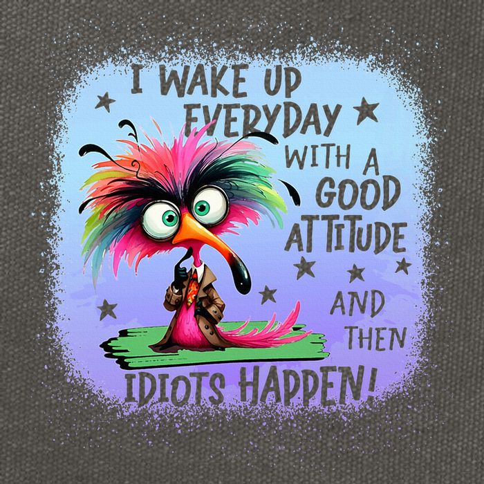 I Wake Up Everyday With A Good Attitude Then Idiots Happen Cotton Canvas Backpack