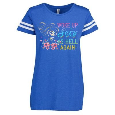 I Woke Up Sexy As Hell Again Enza Ladies Jersey Football T-Shirt