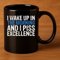 I Wake Up, In Morning And I Piss Excellence 11oz C Handle Ceramic Mug