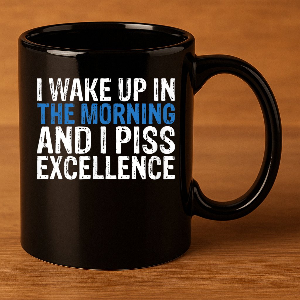 I Wake Up, In Morning And I Piss Excellence 11oz C Handle Ceramic Mug