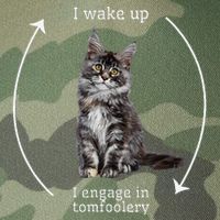 I Wake Up I Engage In Tomfoolery Silly Cat Meme Maine Coon Legacy Tie Dye Trucker Hat
