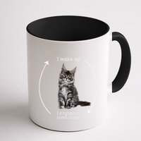 I Wake Up I Engage In Tomfoolery Silly Cat Meme Maine Coon Mug