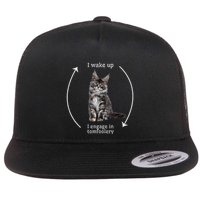 I Wake Up I Engage In Tomfoolery Silly Cat Meme Maine Coon Flatbill Hat