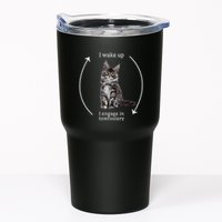 I Wake Up I Engage In Tomfoolery Silly Cat Meme Maine Coon Tumbler