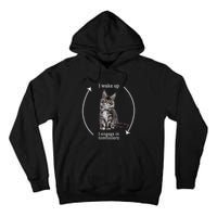 I Wake Up I Engage In Tomfoolery Silly Cat Meme Maine Coon Tall Hoodie