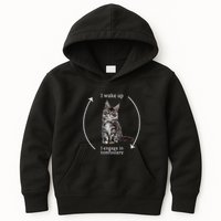 I Wake Up I Engage In Tomfoolery Silly Cat Meme Maine Coon Kids Hoodie