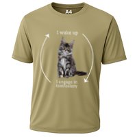 I Wake Up I Engage In Tomfoolery Silly Cat Meme Maine Coon Performance Shirt