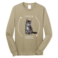 I Wake Up I Engage In Tomfoolery Silly Cat Meme Maine Coon Long Sleeve Shirt