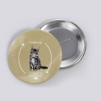 I Wake Up I Engage In Tomfoolery Silly Cat Meme Maine Coon Button