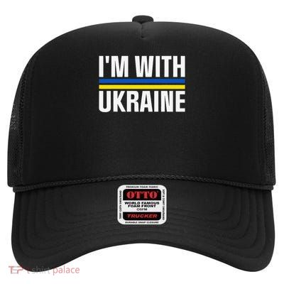 Im With Ukraine Support Peace Freedom For Women High Crown Mesh Back Trucker Hat