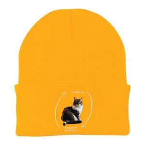 I Wake Up I Engage In Tomfoolery Silly Cat Meme Knit Cap Winter Beanie