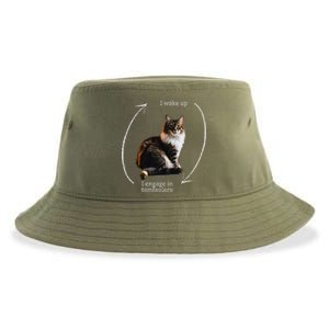 I Wake Up I Engage In Tomfoolery Silly Cat Meme Sustainable Bucket Hat