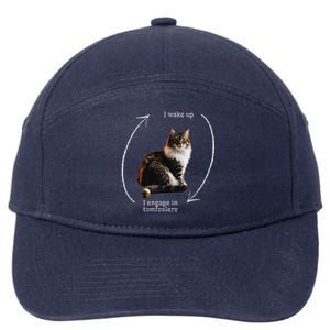 I Wake Up I Engage In Tomfoolery Silly Cat Meme 7-Panel Snapback Hat