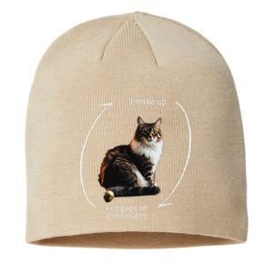 I Wake Up I Engage In Tomfoolery Silly Cat Meme Sustainable Beanie