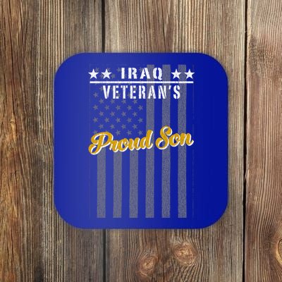 Iraq War Veteran Proud Son American Flag Great Gift Coaster