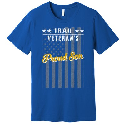 Iraq War Veteran Proud Son American Flag Great Gift Premium T-Shirt