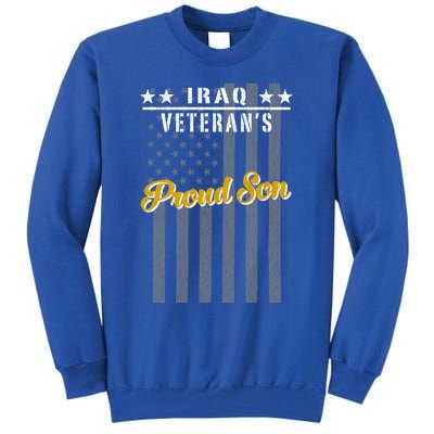 Iraq War Veteran Proud Son American Flag Great Gift Tall Sweatshirt