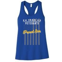 Iraq War Veteran Proud Son American Flag Great Gift Women's Racerback Tank