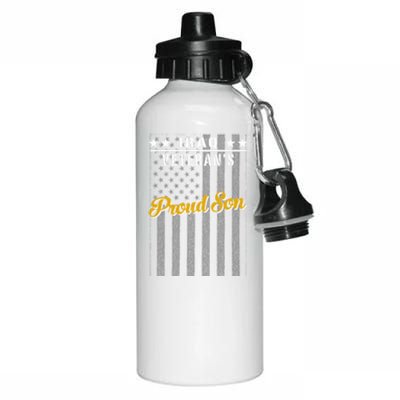 Iraq War Veteran Proud Son American Flag Great Gift Aluminum Water Bottle