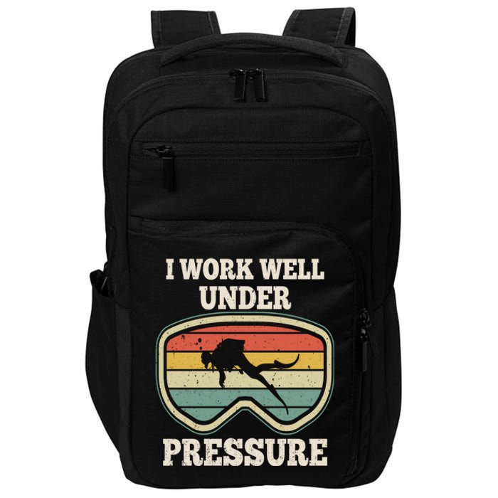 I Work Well Pressure Distressed Scuba Diving Diver Impact Tech Backpack