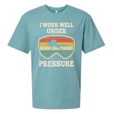 I Work Well Pressure Distressed Scuba Diving Diver Sueded Cloud Jersey T-Shirt