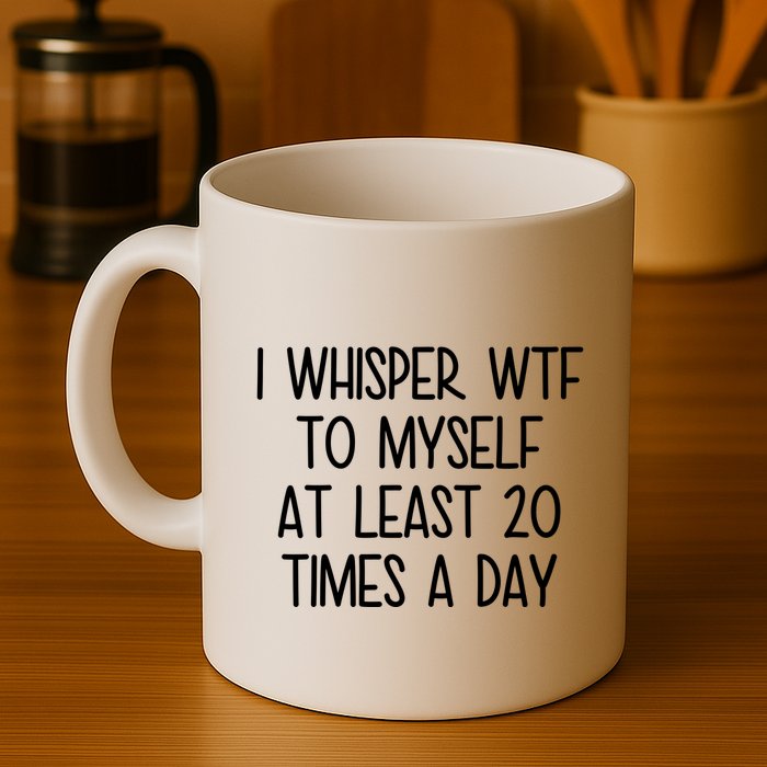 I Whisper Wtf To Myself At Least 20 Times A Day Funny Mug