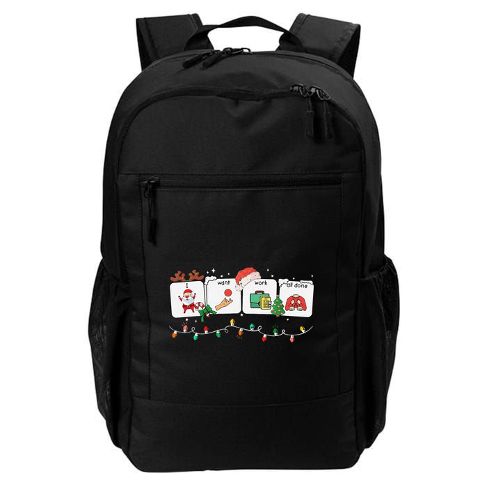 I Want Work All Done Sign Language Speech Aac Christmas Xmas Daily Commute Backpack