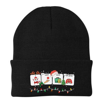 I Want Work All Done Sign Language Speech Aac Christmas Xmas Knit Cap Winter Beanie
